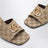 Double G slider sandals in GG canvas in vintage sand