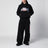 Pantalone jogging nero con stampa logo