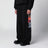 Black jogger trousers with logo print
