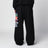 Black jogger trousers with logo print