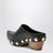 Gondola studded woven leather clogs, black