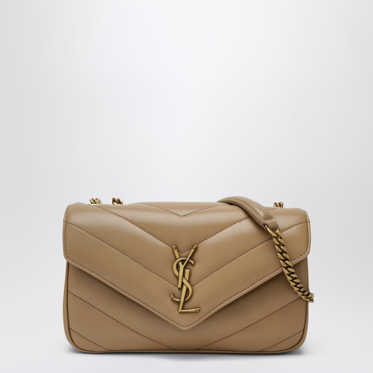 Loulou crossbody bag in beige leather