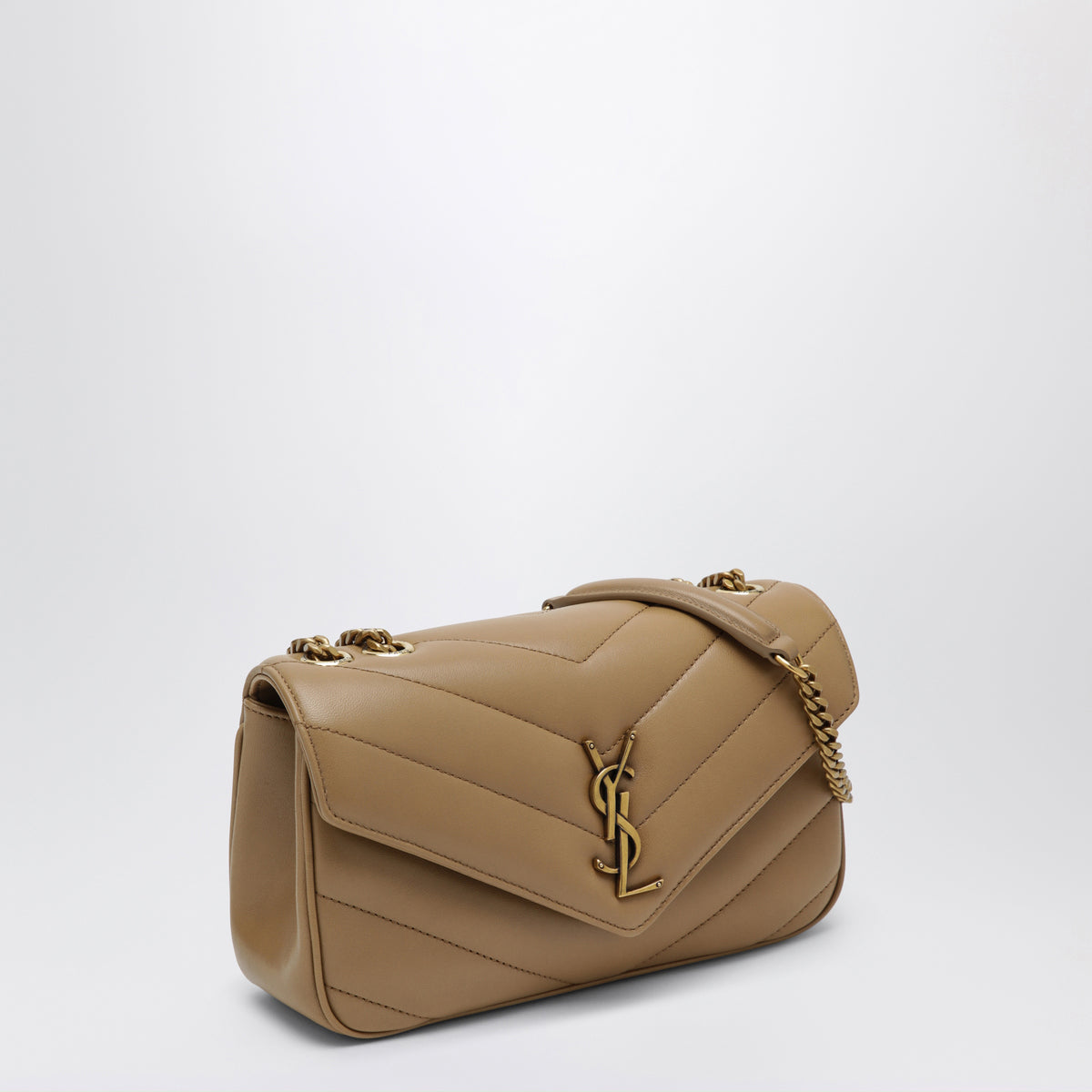 Loulou crossbody bag in beige leather