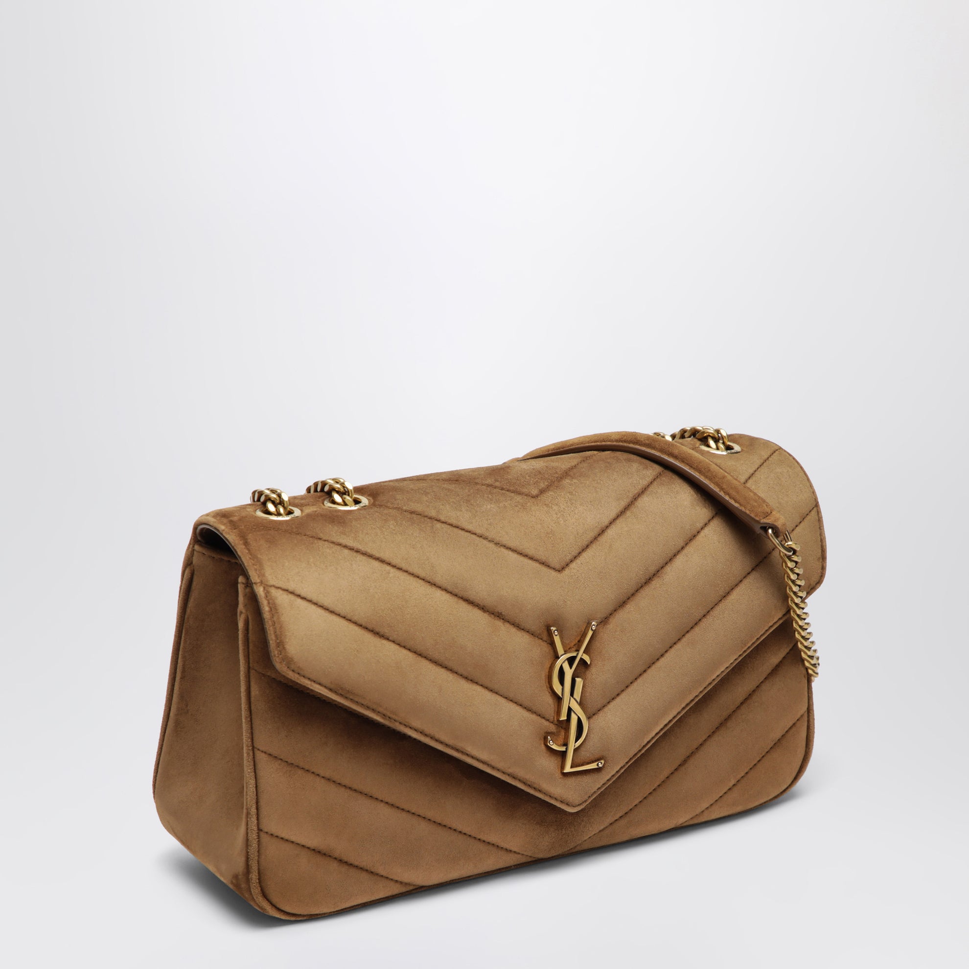 Loulou Medium Orange Caramel Suede Bag