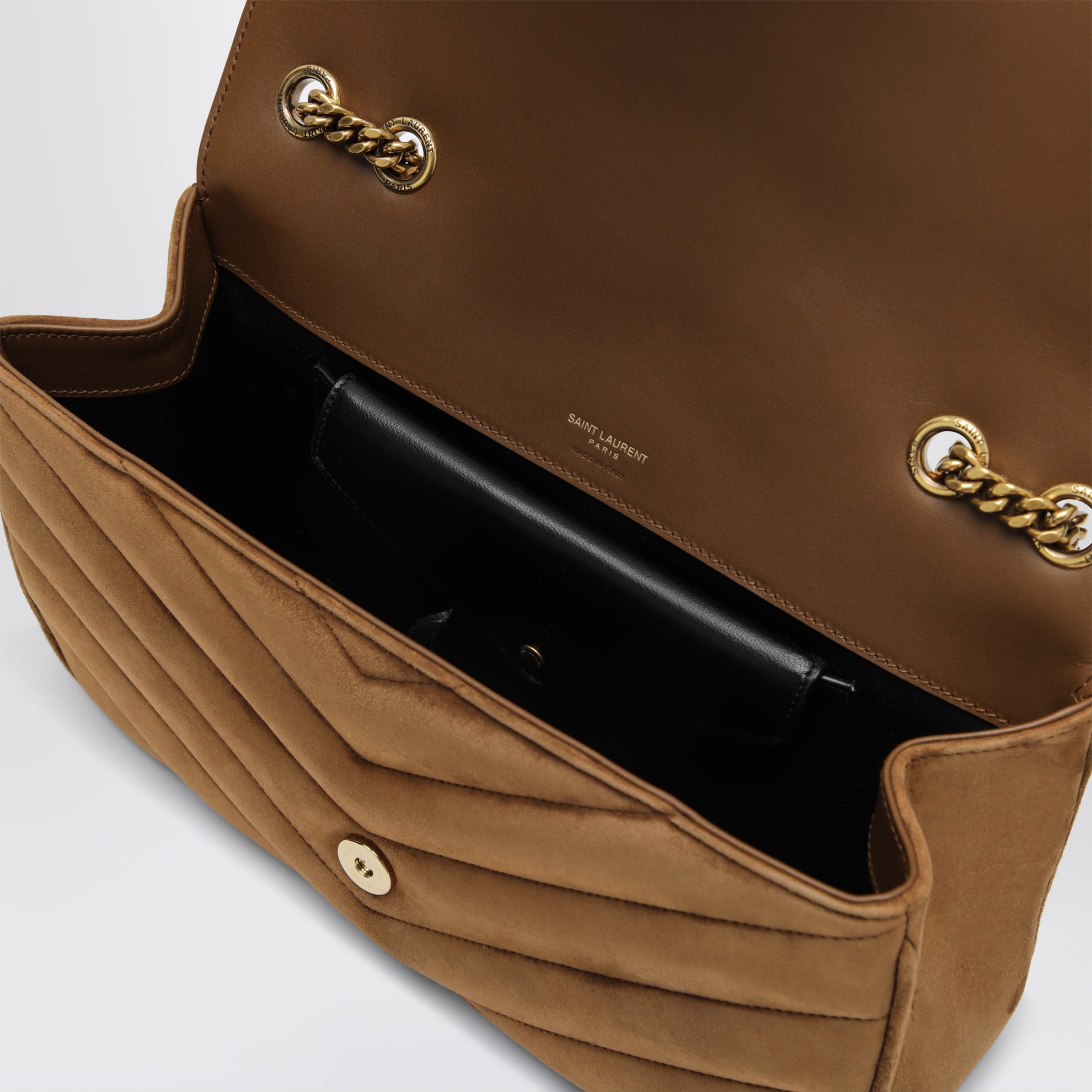 Loulou Medium Orange Caramel Suede Bag