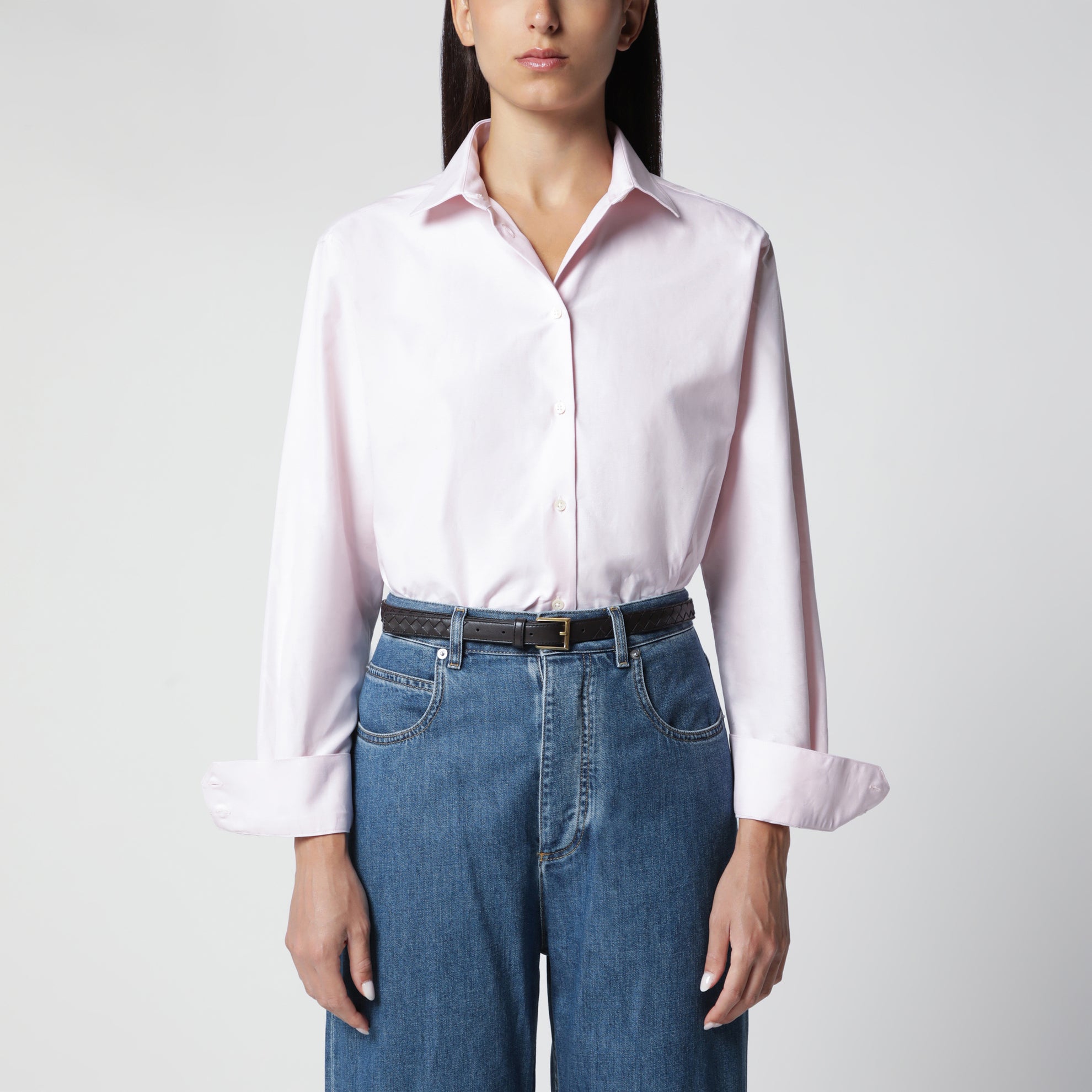 Ceinture Solo en cuir tressé espresso