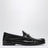 Mocassin Lugano en cuir noir à mors argenté