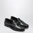 Mocassin Lugano en cuir noir à mors argenté
