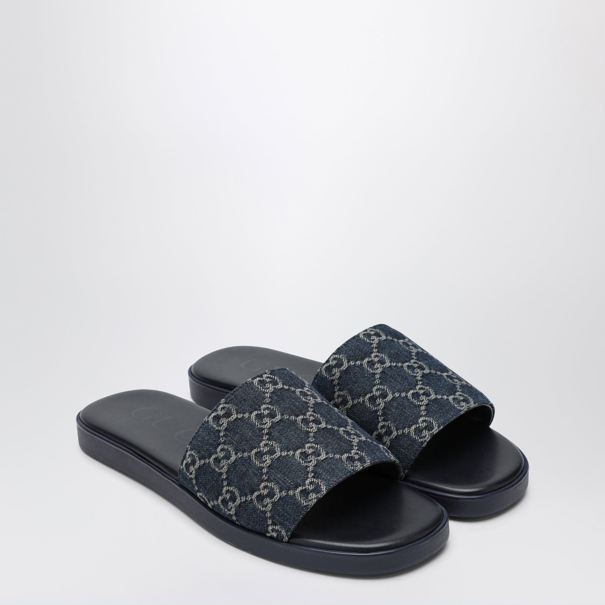 GG denim slider sandal in Flurry Blue