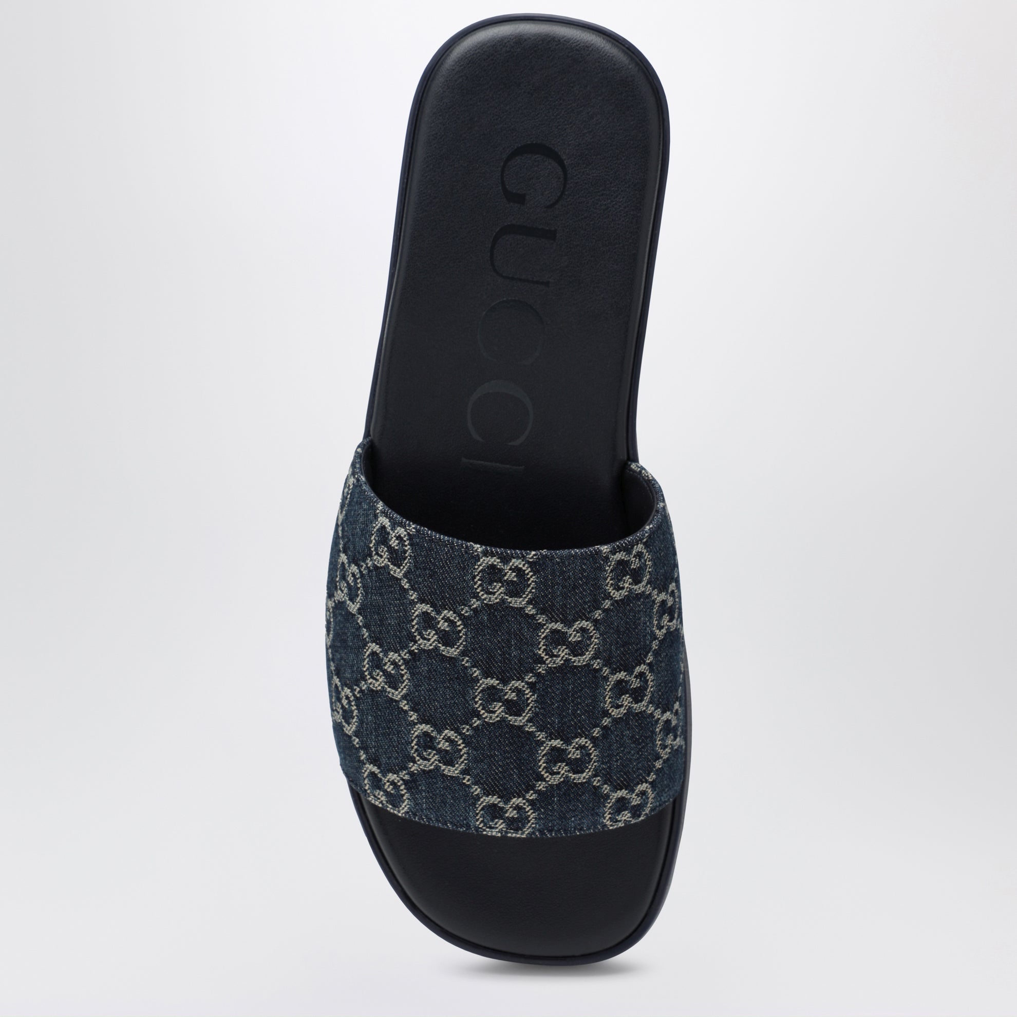 GG denim slider sandal in Flurry Blue