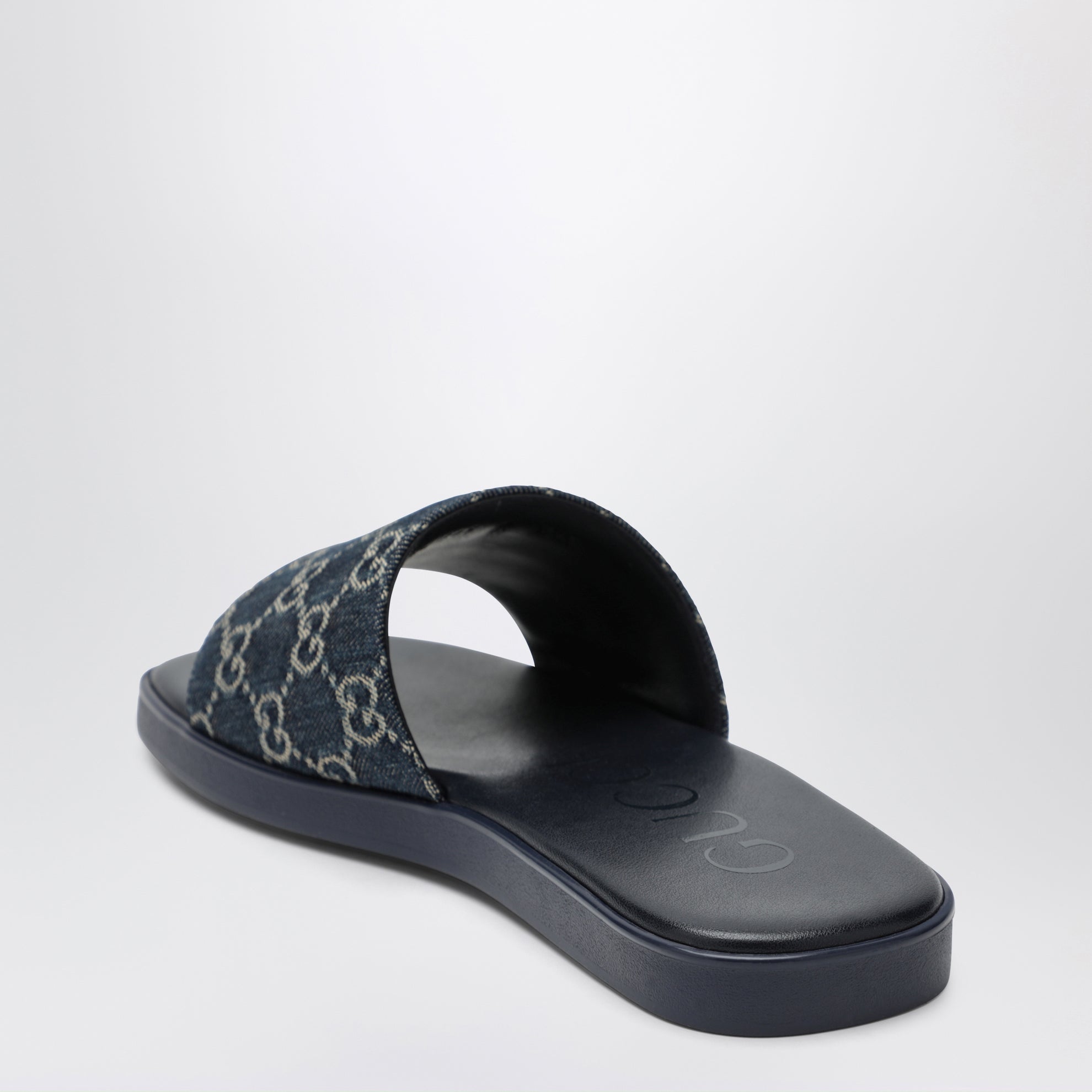 GG denim slider sandal in Flurry Blue