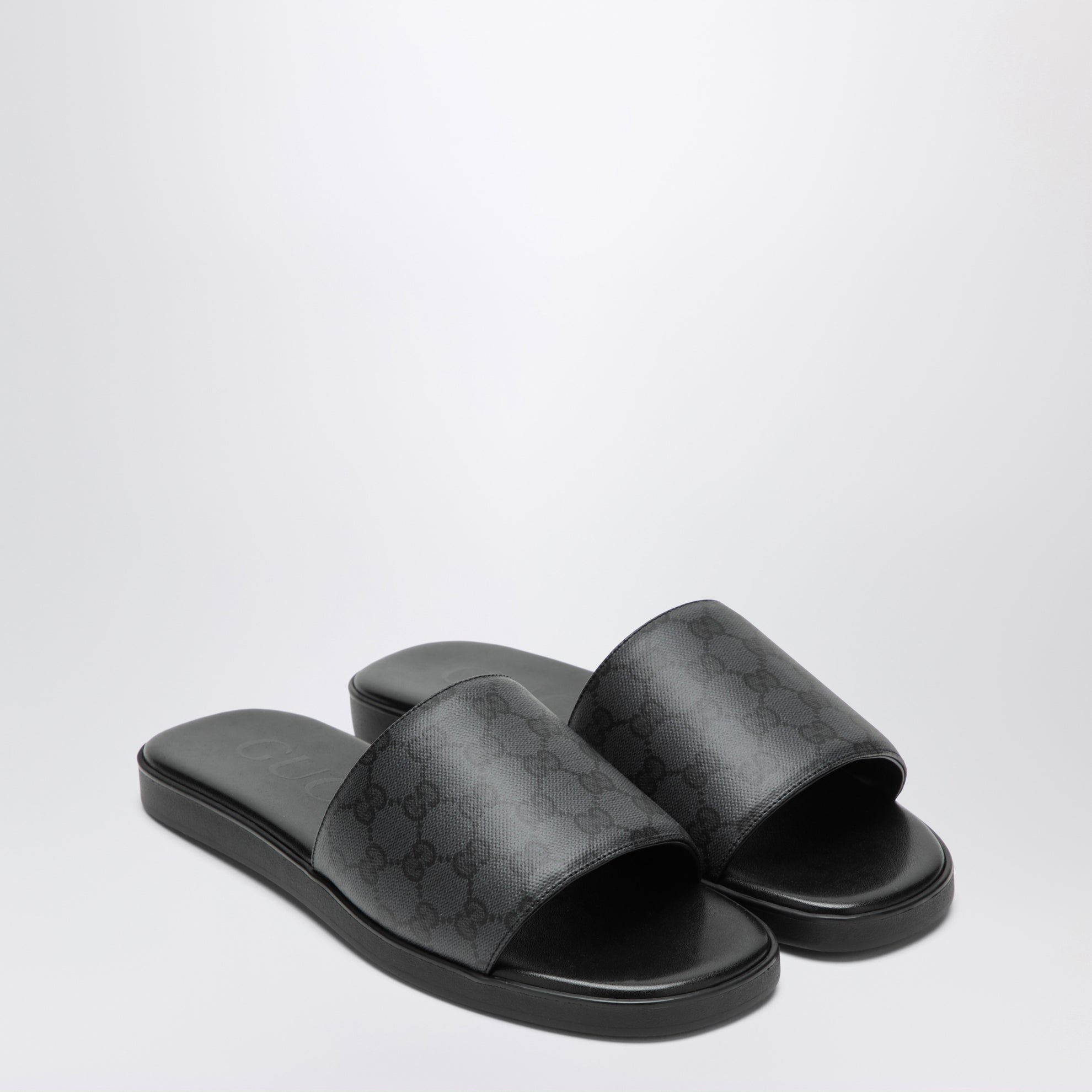 Schwarze Generation Slider-Sandalen aus GG-Canvas