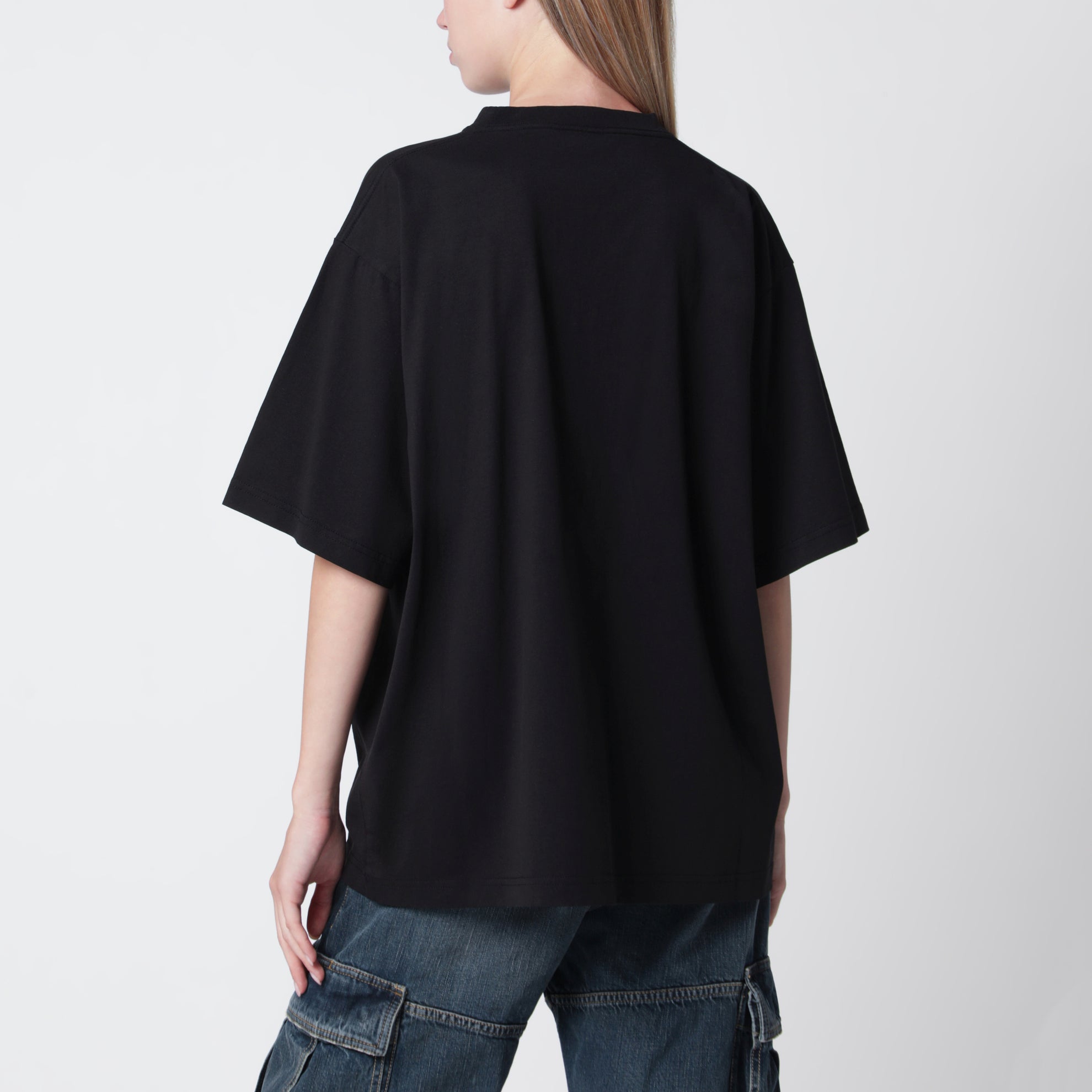 T-shirt The Door oversize in jersey di cotone nera