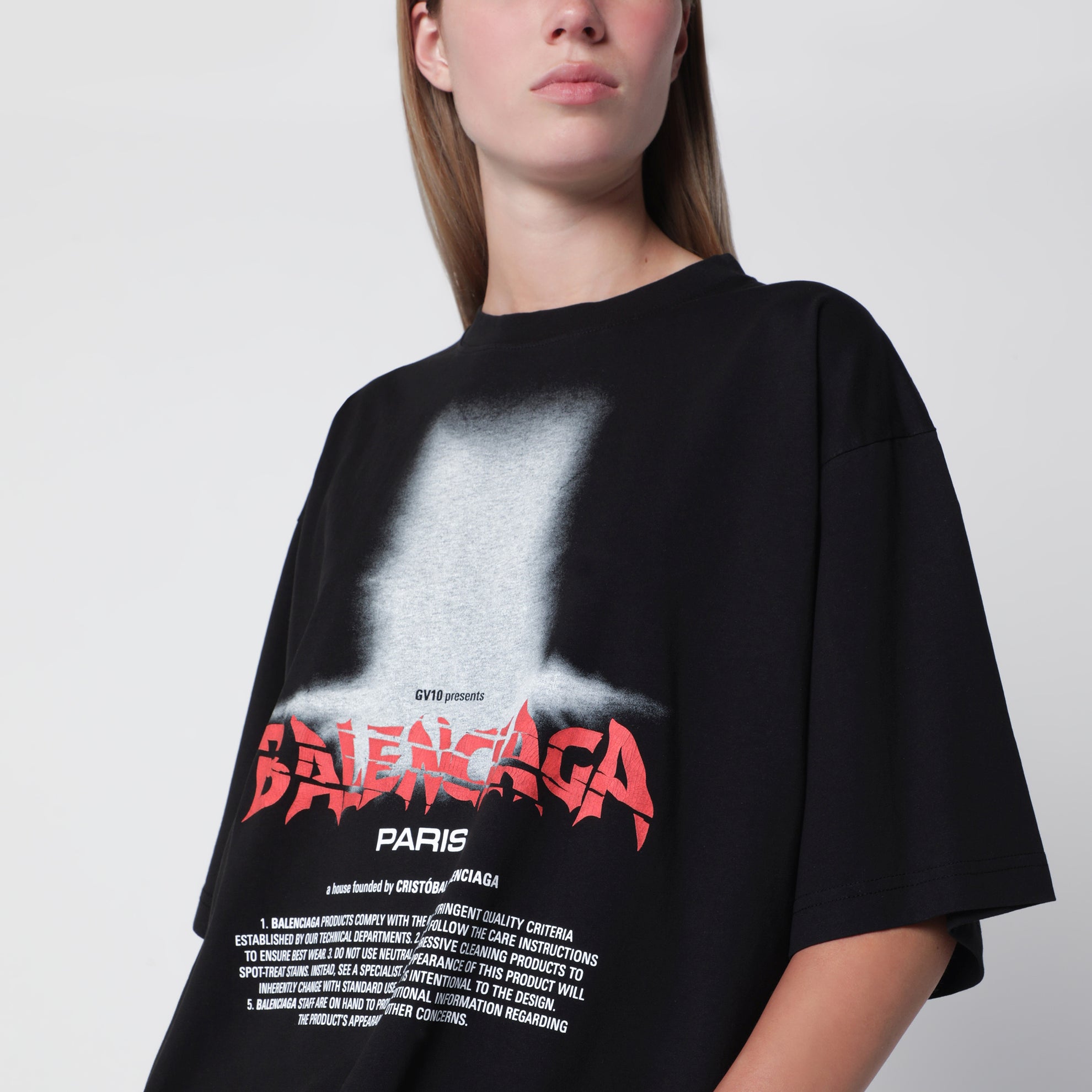 T-shirt The Door oversize in jersey di cotone nera
