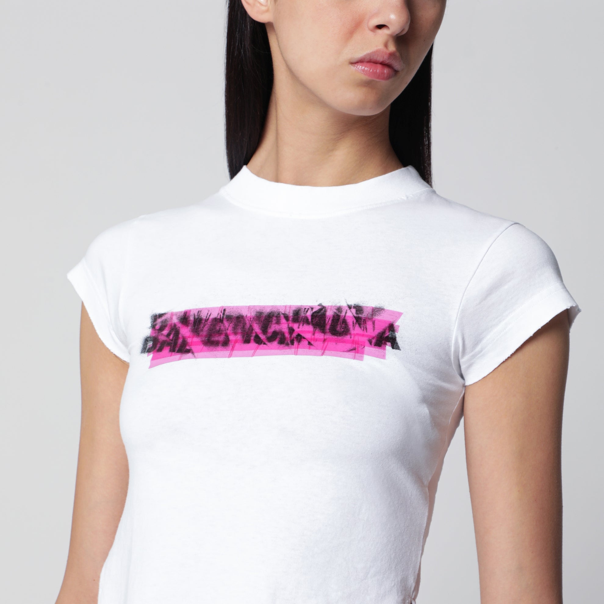 T-shirt Messy Spray in cotone bianco