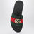Black leather Riviera slides