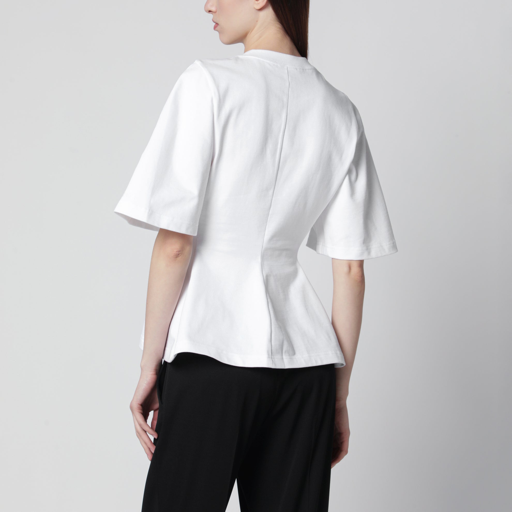 T-shirt Shaped in jersey di cotone bianco