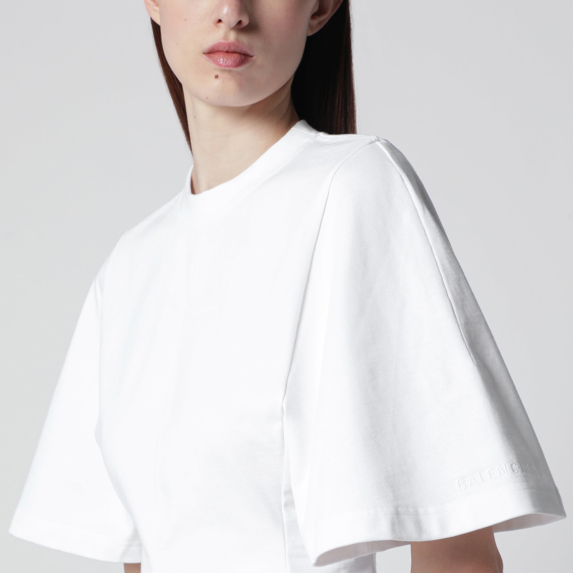 T-shirt Shaped in jersey di cotone bianco