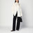 Pantalon Lilas noir en laine et lin