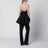 Mini balloon bustier dress in wool and silk black
