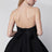 Mini balloon bustier dress in wool and silk black
