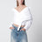 Camicia a portafoglio con spalle scoperte bianca