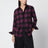 Purple/black checked shirt in wool blend