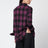 Purple/black checked shirt in wool blend