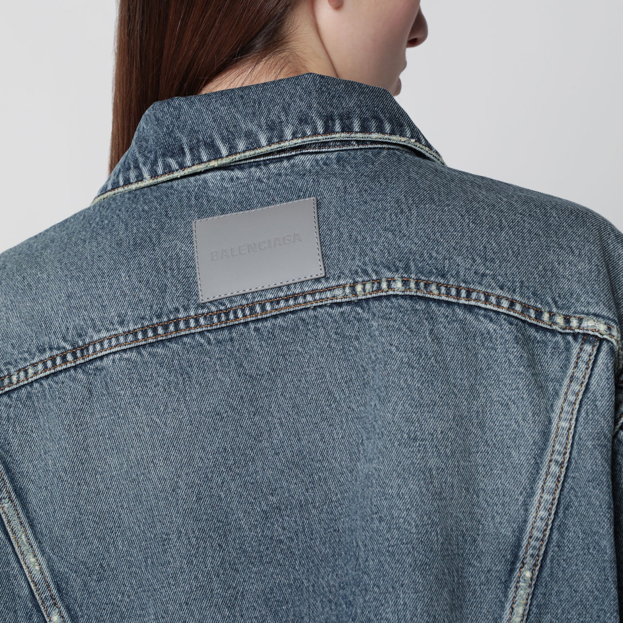 Giacca denim Kick asimmetrica in cotone blu