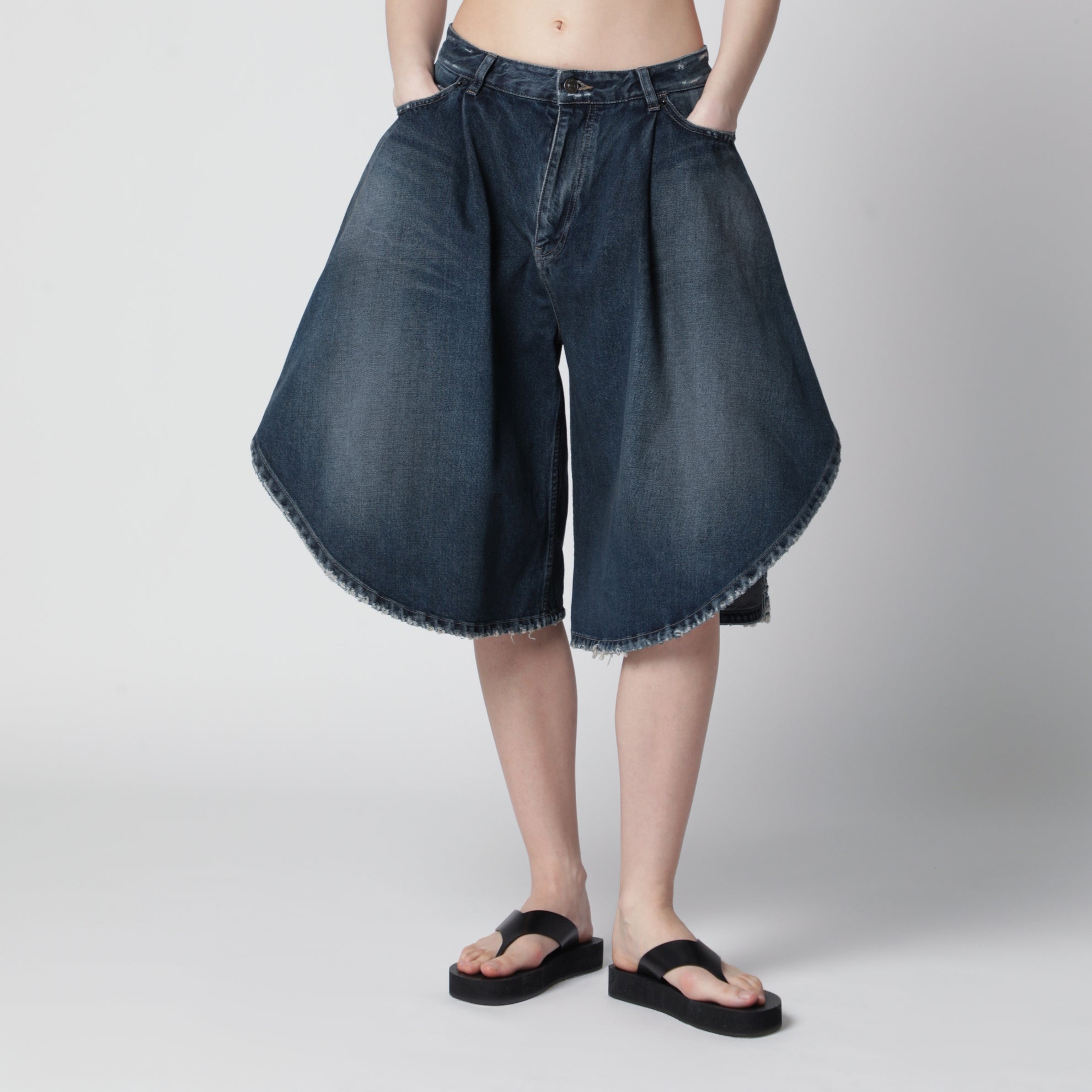 Bermudashorts Tulipano aus Baumwoll-Denim, dunkelblau