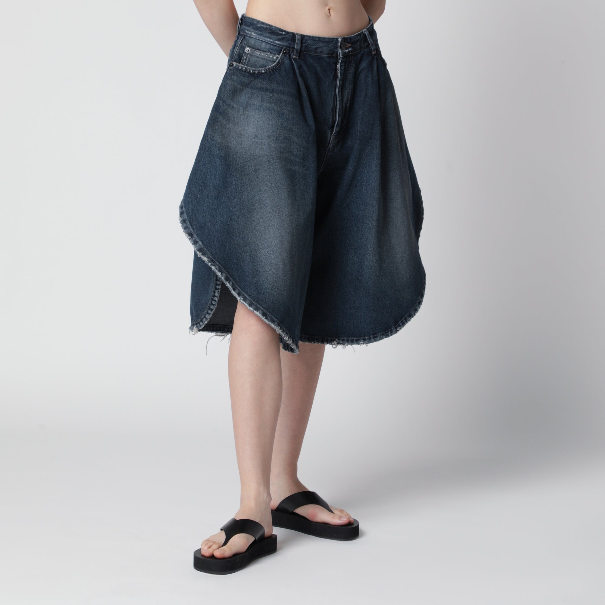 Bermudashorts Tulipano aus Baumwoll-Denim, dunkelblau