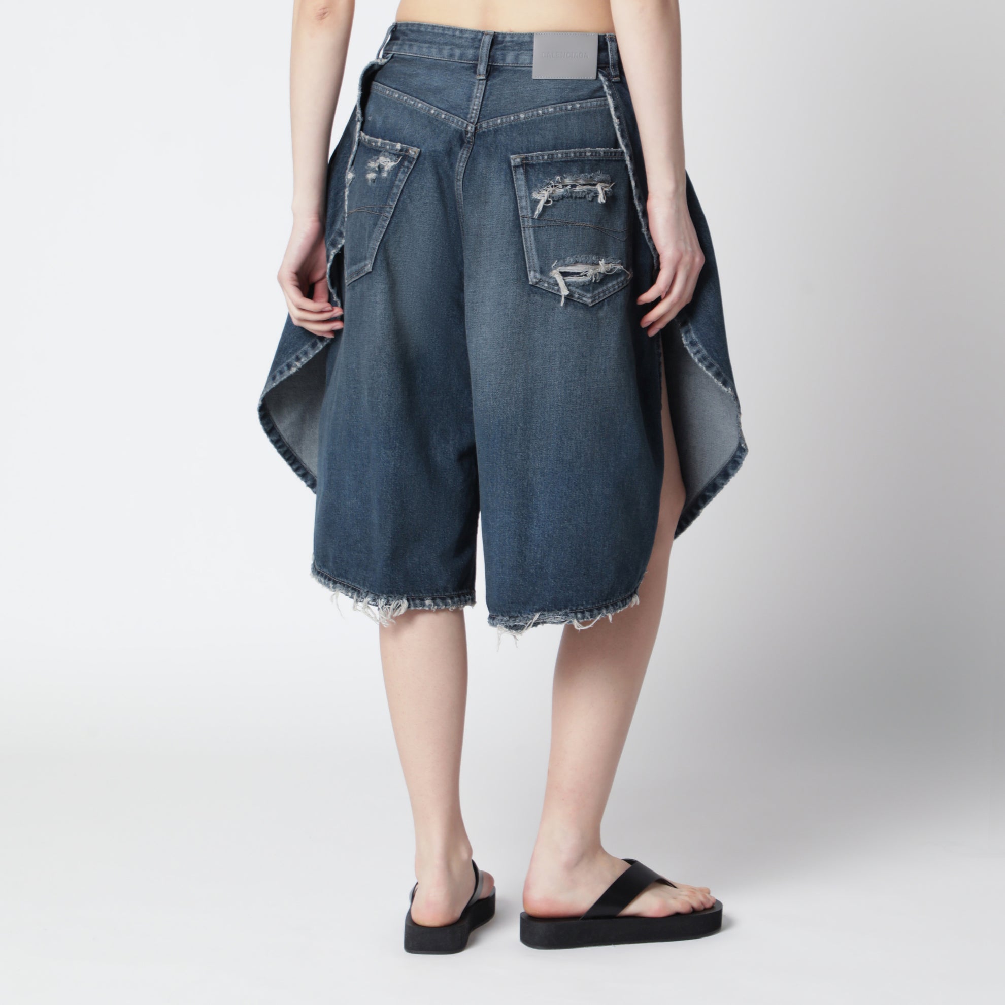 Bermudashorts Tulipano aus Baumwoll-Denim, dunkelblau