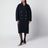 Long navy textured wool pea coat