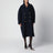 Long navy textured wool pea coat