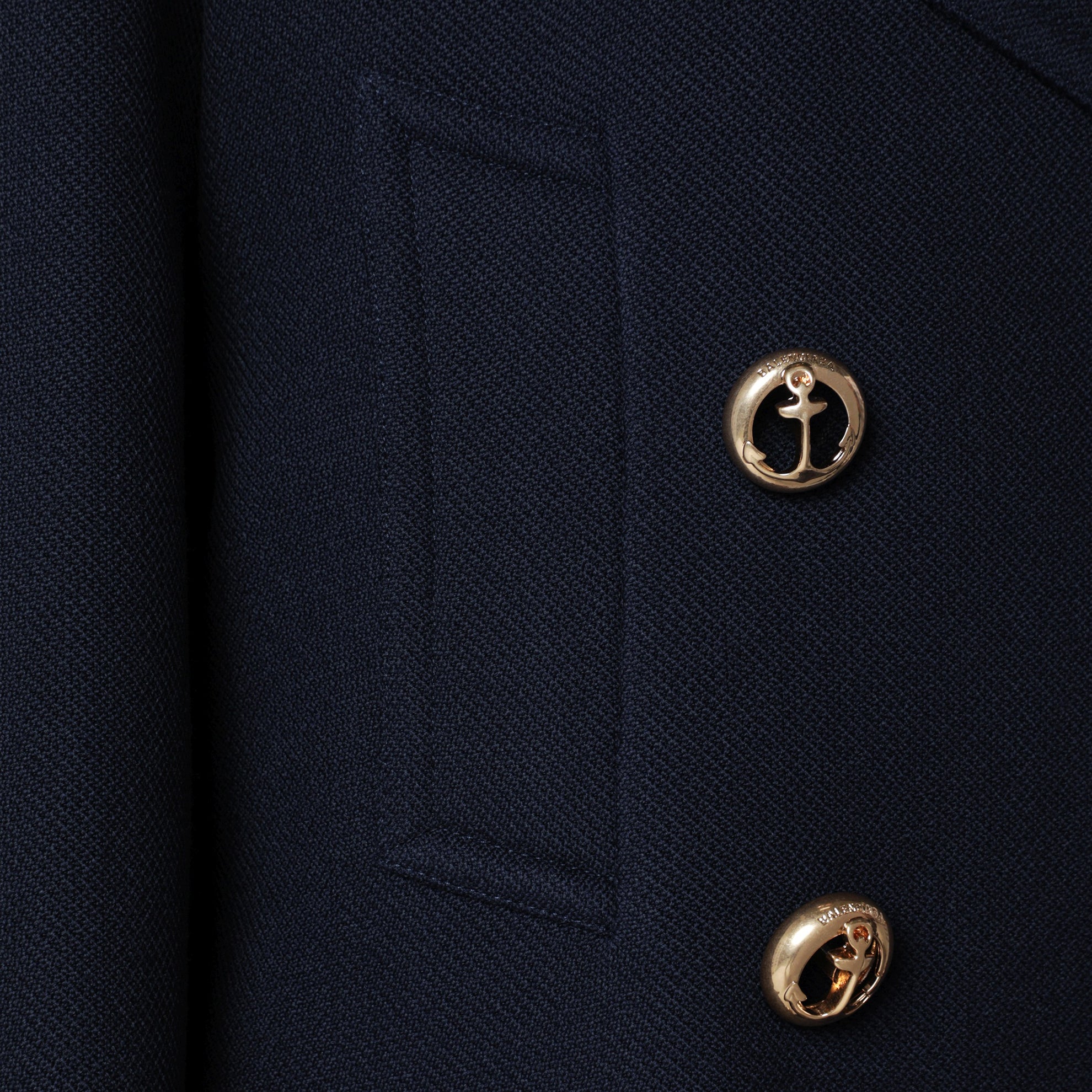 Long navy textured wool pea coat
