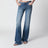 Low-Rise Flare-Jeans mit Horsebit aus Stretch-Denim, blau