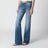 Low-Rise Flare-Jeans mit Horsebit aus Stretch-Denim, blau