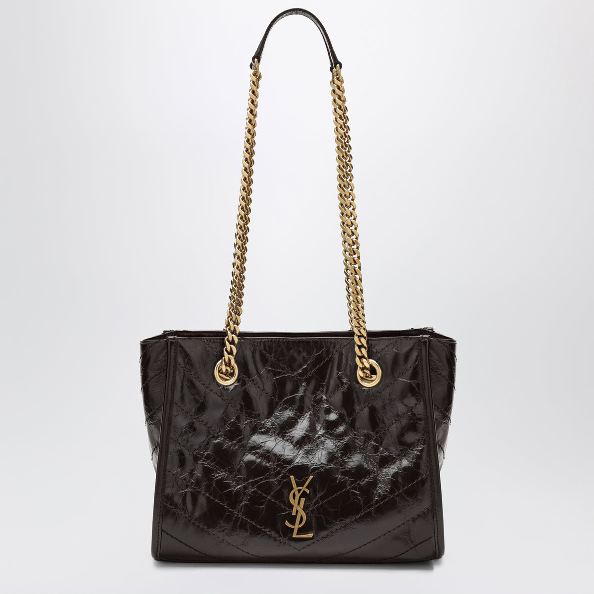 Petit sac shopping Niki marron en cuir