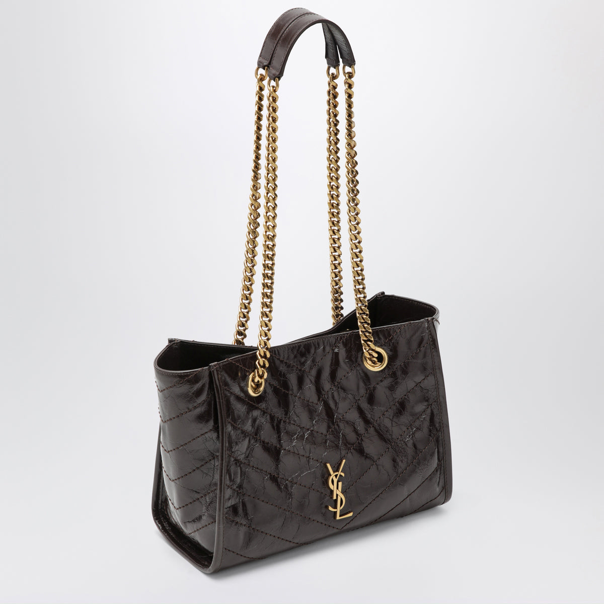 Petit sac shopping Niki marron en cuir