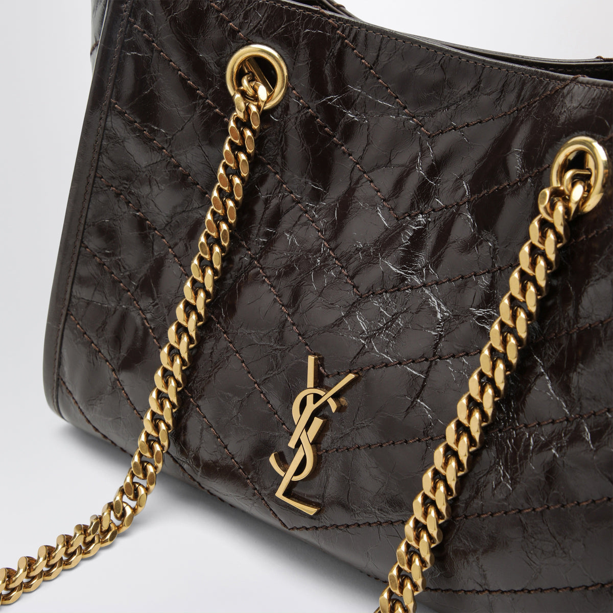 Petit sac shopping Niki marron en cuir