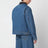 Blaue Denimjacke mit Intrecciato-Kragen