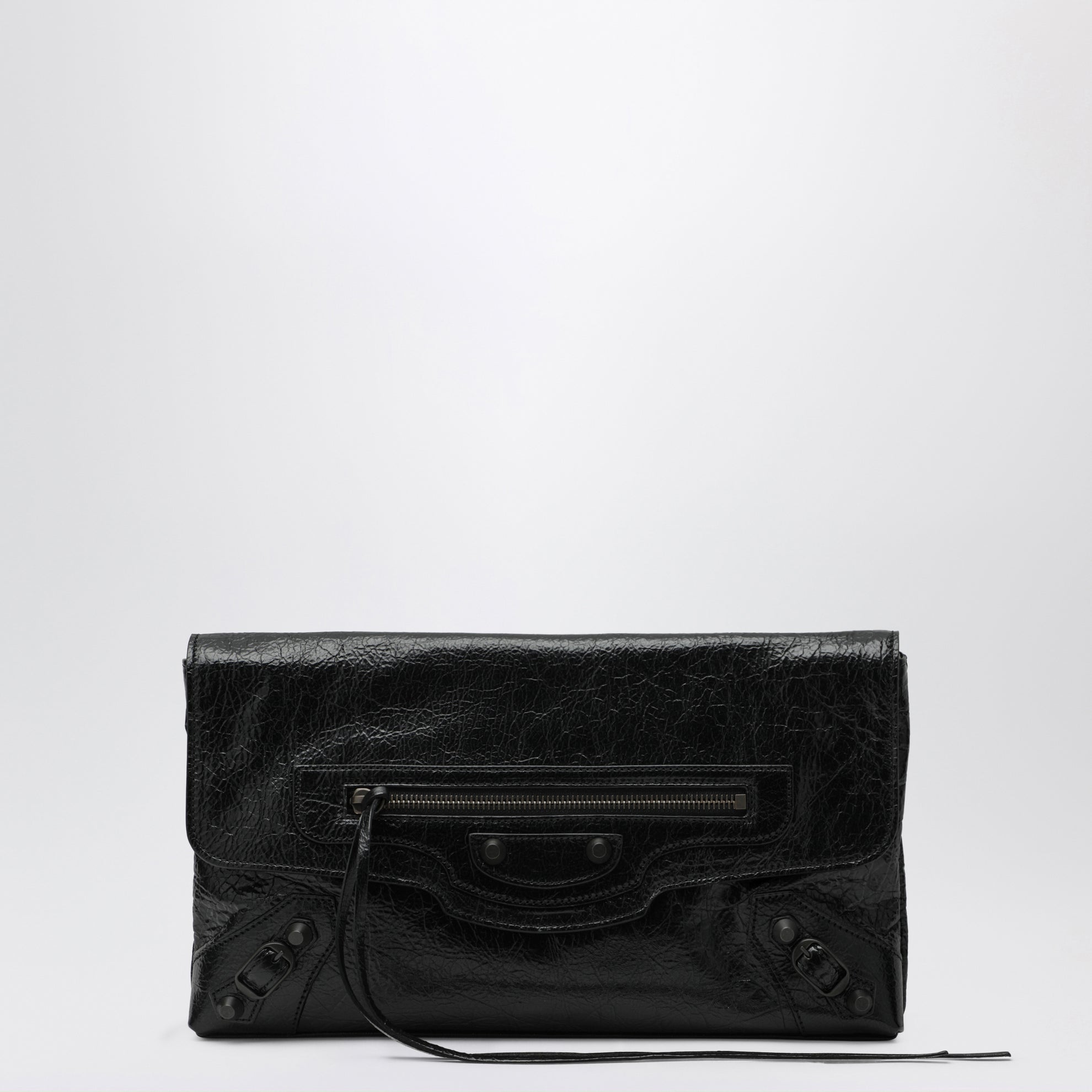 Clutch Le City in black Arena lambskin leather