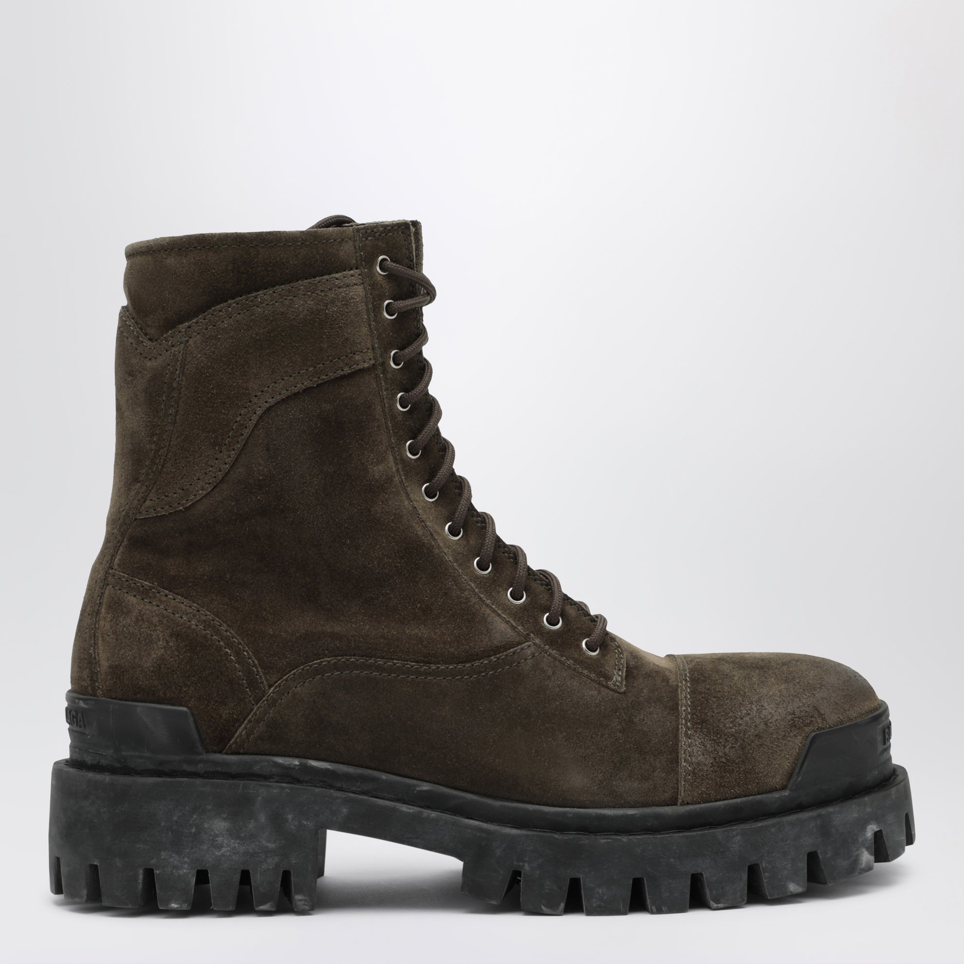 Combat Strike Olive Suede Calfskin Boots