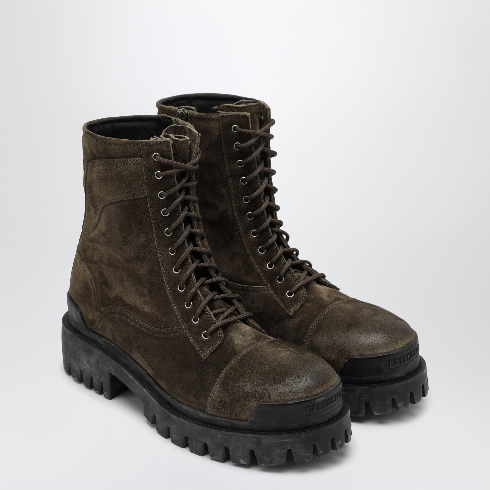 Combat Strike Olive Suede Calfskin Boots