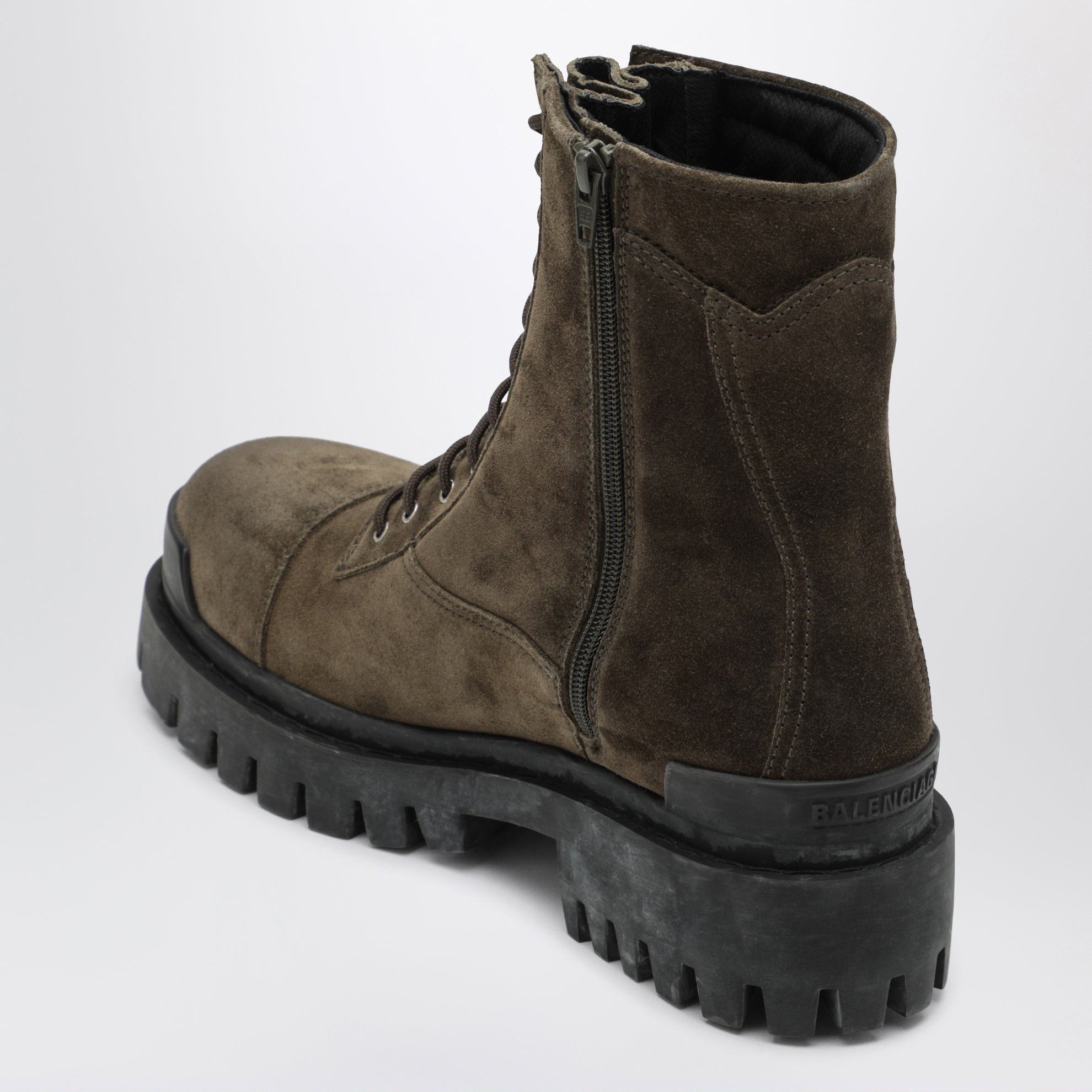 Combat Strike Olive Suede Calfskin Boots