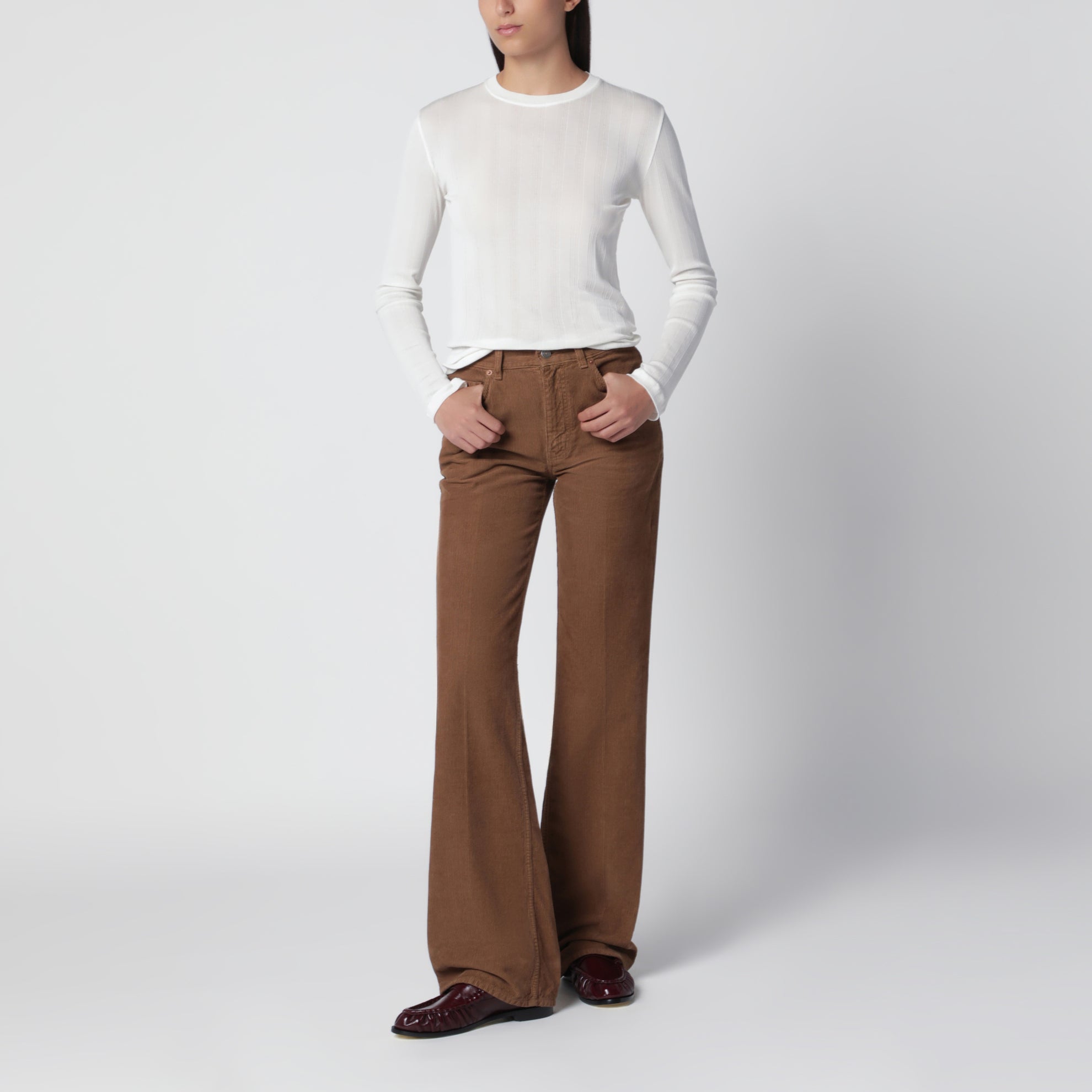Pantaloni anni '70 color Fall Leaf in cotone