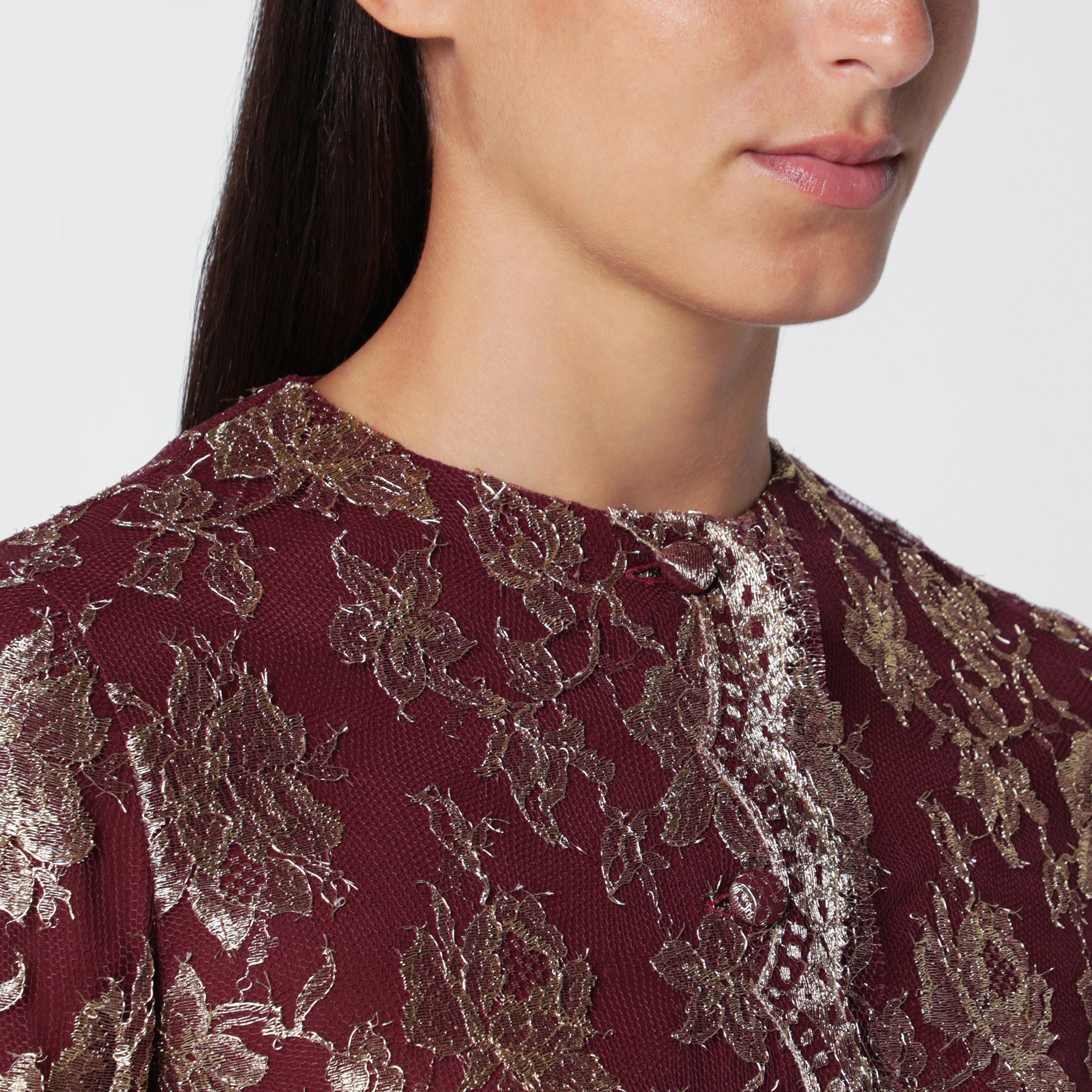 Pepin mini dress in metallic lace