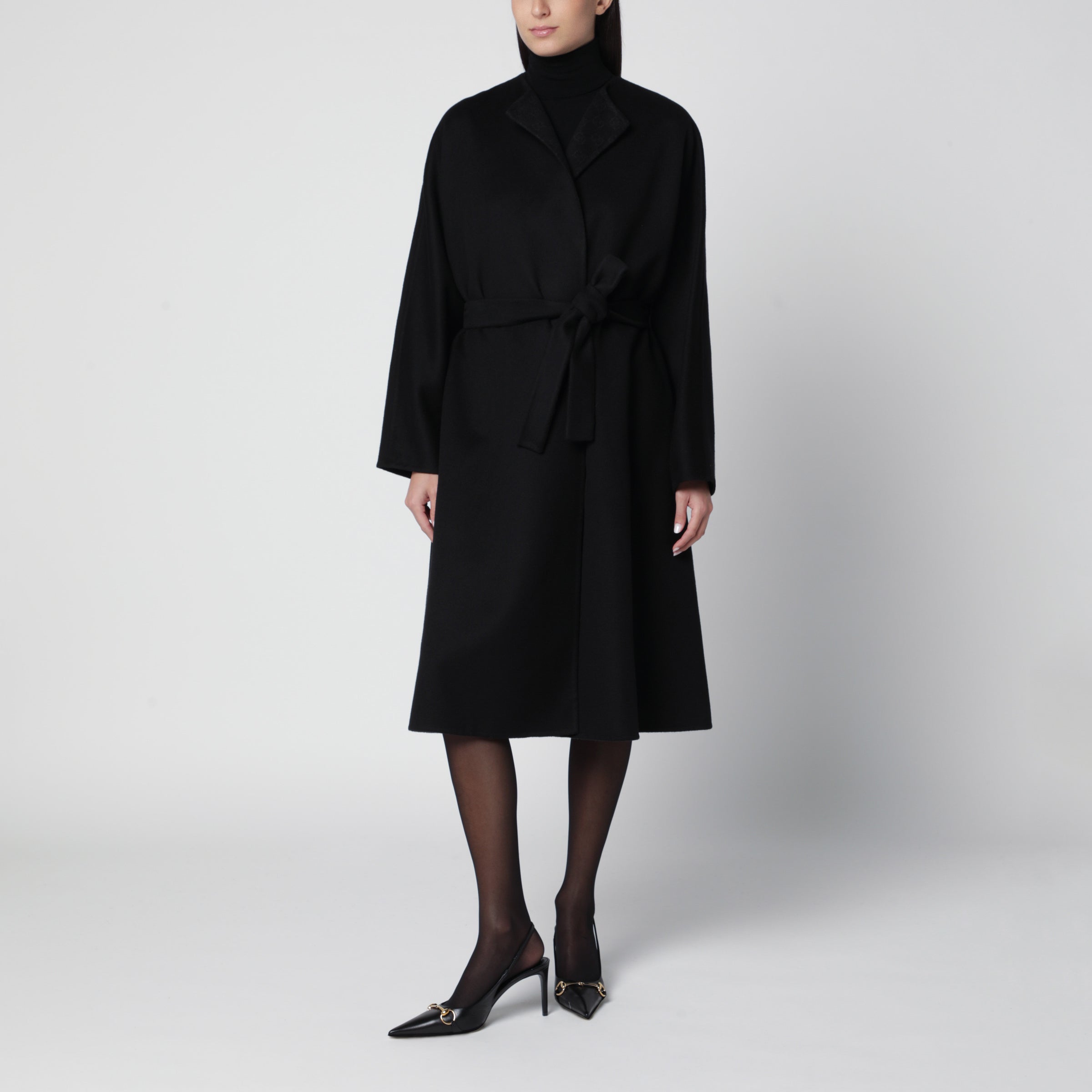 gucci 2006 カシミヤ混 ロングコート GUCCI Long black silk and wool coat | TheDoubleF