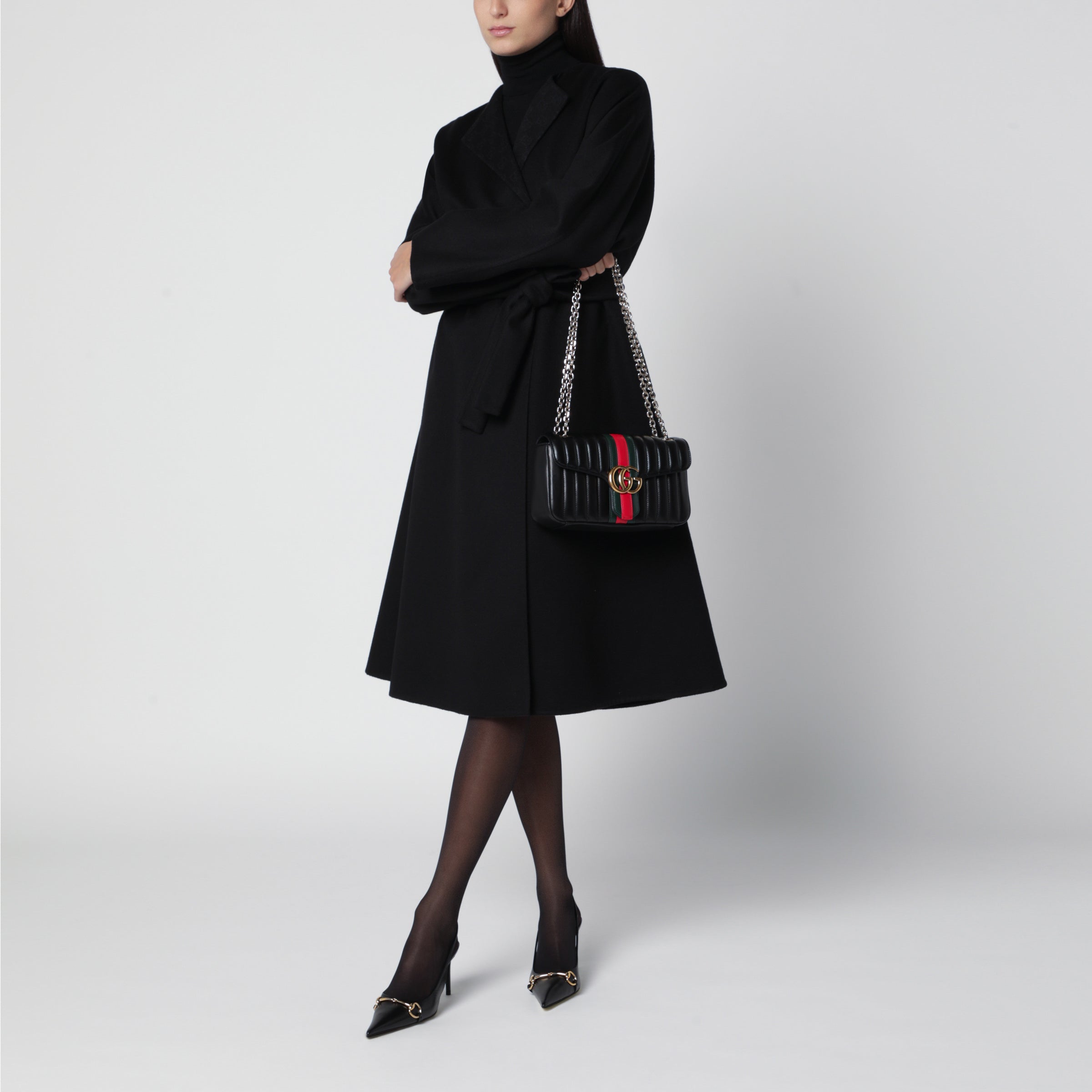 gucci 2006 カシミヤ混 ロングコート GUCCI Long black silk and wool coat | TheDoubleF