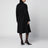 Cappotto lungo nero in seta e lana